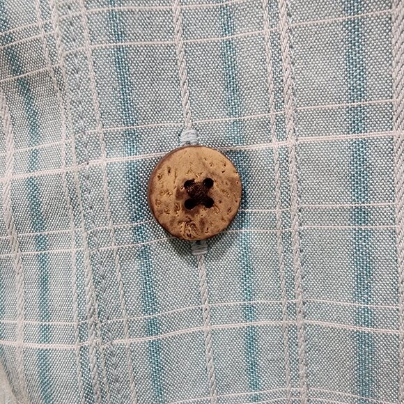 Island Shores Men’s L Blue Plaid Short Sleeve Button Shirt Rayon Blend - Picture 4 of 11